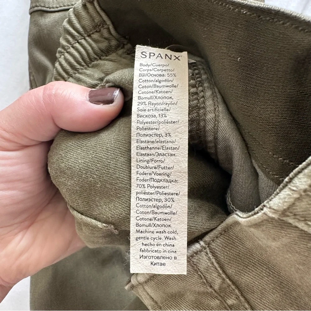 Spanx (XS) Olive Green Cargo Jogger in Stretch Twill High Rise Pants- Utility - Picture 12 of 12